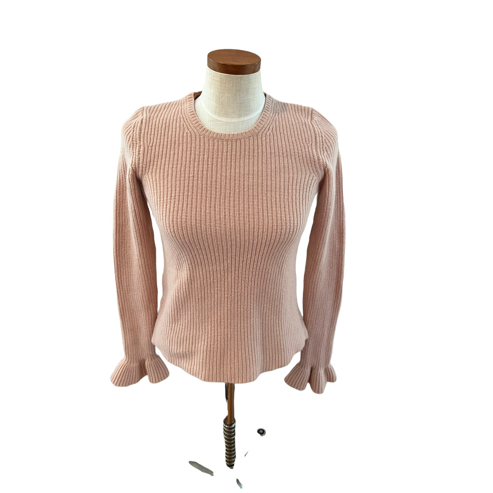 Ann Taylor Pale Pink Cashmere Blend Ribbed Sweater S